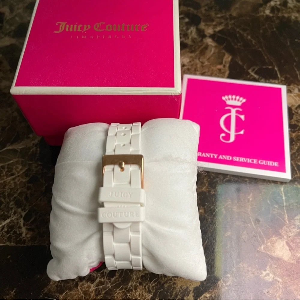 Juicy Couture Watch white strap / rose gold face/ multi color